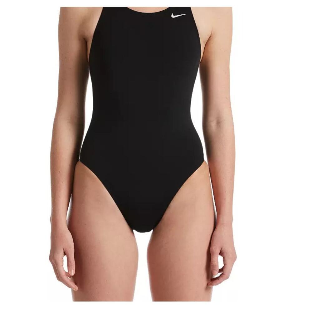 Nike One Piece Swimsuit Black Womens Size 4 - Picture 1 of 4